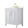 Custom image for White with Brushed Gold Trim / White Quartz / No Mirror