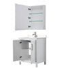 Custom image for White with Polished Chrome Trim / Carrara Cultured Marble / Medicine Cabinet