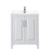Custom image for White with Polished Chrome Trim / Carrara Cultured Marble / No Mirror