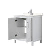 Custom image for White with Polished Chrome Trim / Carrara Cultured Marble / No Mirror