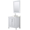 Custom image for White with Polished Chrome Trim / Carrara Cultured Marble / 24