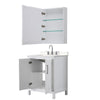 Custom image for White with Polished Chrome Trim / Carrara Cultured Marble / Medicine Cabinet