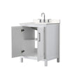Custom image for White with Polished Chrome Trim / Carrara Cultured Marble / No Mirror