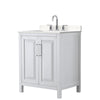 Custom image for White with Polished Chrome Trim / Carrara Cultured Marble / No Mirror