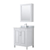 Custom image for White with Polished Chrome Trim / White Carrara Marble / Medicine Cabinet