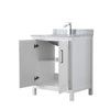 Custom image for White with Polished Chrome Trim / White Carrara Marble / No Mirror