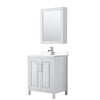 Custom image for White with Polished Chrome Trim / White Cultured Marble / Medicine Cabinet