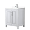 Custom image for White with Polished Chrome Trim / White Cultured Marble / No Mirror