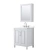 Custom image for White with Polished Chrome Trim / White Cultured Marble / Medicine Cabinet
