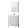 Custom image for White with Polished Chrome Trim / White Quartz / Medicine Cabinet