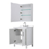 Custom image for White with Polished Chrome Trim / White Quartz / Medicine Cabinet