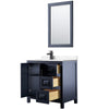 Custom image for Dark Blue with Matte Black Trim / Carrara Cultured Marble / 24