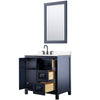 Custom image for Dark Blue with Matte Black Trim / Carrara Cultured Marble / 24