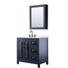 Custom image for Dark Blue with Matte Black Trim / Carrara Cultured Marble / Medicine Cabinet