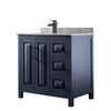 Custom image for Dark Blue with Matte Black Trim / White Carrara Marble / No Mirror