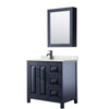 Custom image for Dark Blue with Matte Black Trim / Giotto Quartz / Medicine Cabinet