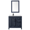 Custom image for Dark Blue with Matte Black Trim / White Cultured Marble / 24