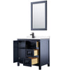 Custom image for Dark Blue with Matte Black Trim / White Cultured Marble / 24