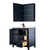 Custom image for Dark Blue with Matte Black Trim / White Cultured Marble / Medicine Cabinet