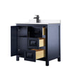 Custom image for Dark Blue with Matte Black Trim / White Cultured Marble / No Mirror