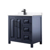 Custom image for Dark Blue with Matte Black Trim / White Cultured Marble / No Mirror