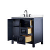 Custom image for Dark Blue with Matte Black Trim / White Cultured Marble / No Mirror