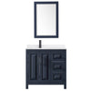 Custom image for Dark Blue with Matte Black Trim / White Quartz / 24