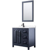 Custom image for Dark Blue with Matte Black Trim / White Quartz / 24