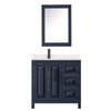 Custom image for Dark Blue with Matte Black Trim / White Quartz / Medicine Cabinet
