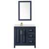 Custom image for Dark Blue with Brushed Gold Trim / Carrara Cultured Marble / 24