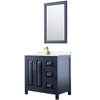 Custom image for Dark Blue with Brushed Gold Trim / Carrara Cultured Marble / 24