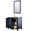 Custom image for Dark Blue with Brushed Gold Trim / Carrara Cultured Marble / 24