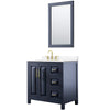Custom image for Dark Blue with Brushed Gold Trim / Carrara Cultured Marble / 24