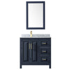 Custom image for Dark Blue with Brushed Gold Trim / White Carrara Marble / 24