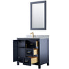 Custom image for Dark Blue with Brushed Gold Trim / White Carrara Marble / 24