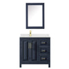 Custom image for Dark Blue with Brushed Gold Trim / Giotto Quartz / Medicine Cabinet