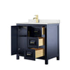 Custom image for Dark Blue with Brushed Gold Trim / Giotto Quartz / No Mirror