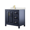 Custom image for Dark Blue with Brushed Gold Trim / Giotto Quartz / No Mirror