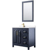 Custom image for Dark Blue with Brushed Gold Trim / White Cultured Marble / 24