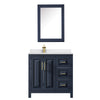Custom image for Dark Blue with Brushed Gold Trim / White Cultured Marble / Medicine Cabinet