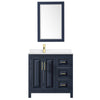 Custom image for Dark Blue with Brushed Gold Trim / White Quartz / 24