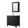 Custom image for Dark Espresso with Polished Chrome Trim / Carrara Cultured Marble / Medicine Cabinet