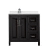 Custom image for Dark Espresso with Polished Chrome Trim / Carrara Cultured Marble / No Mirror