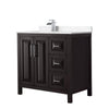 Custom image for Dark Espresso with Polished Chrome Trim / Carrara Cultured Marble / No Mirror