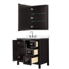 Custom image for Dark Espresso with Polished Chrome Trim / Carrara Cultured Marble / Medicine Cabinet