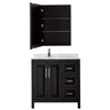 Custom image for Dark Espresso with Polished Chrome Trim / White Carrara Marble / Medicine Cabinet
