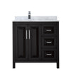 Custom image for Dark Espresso with Polished Chrome Trim / White Carrara Marble / No Mirror