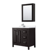 Custom image for Dark Espresso with Polished Chrome Trim / White Cultured Marble / Medicine Cabinet