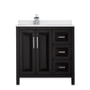 Custom image for Dark Espresso with Polished Chrome Trim / White Cultured Marble / No Mirror