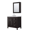 Custom image for Dark Espresso with Polished Chrome Trim / White Cultured Marble / Medicine Cabinet